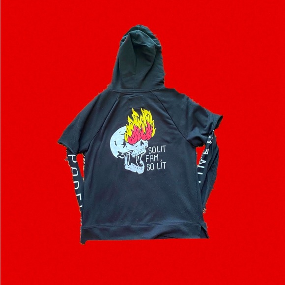 Amnesia Brand Fire Graphic Hoodie - Picture 2 of 4